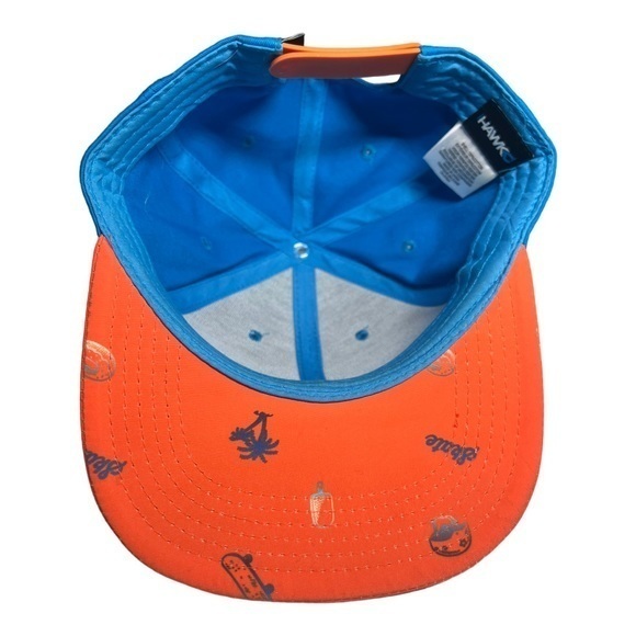 Tony Hawk Adjustable Hat with Leather Patch Skateboard Pattern on Bill - Picture 2 of 4